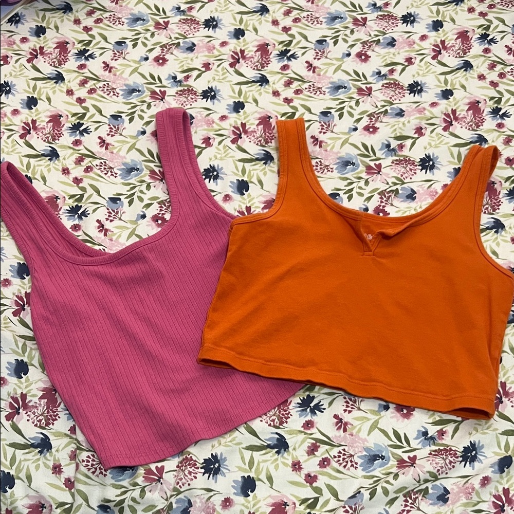 Tilly's Vibrant Pink and Wild Fable Orange Crop Tops
